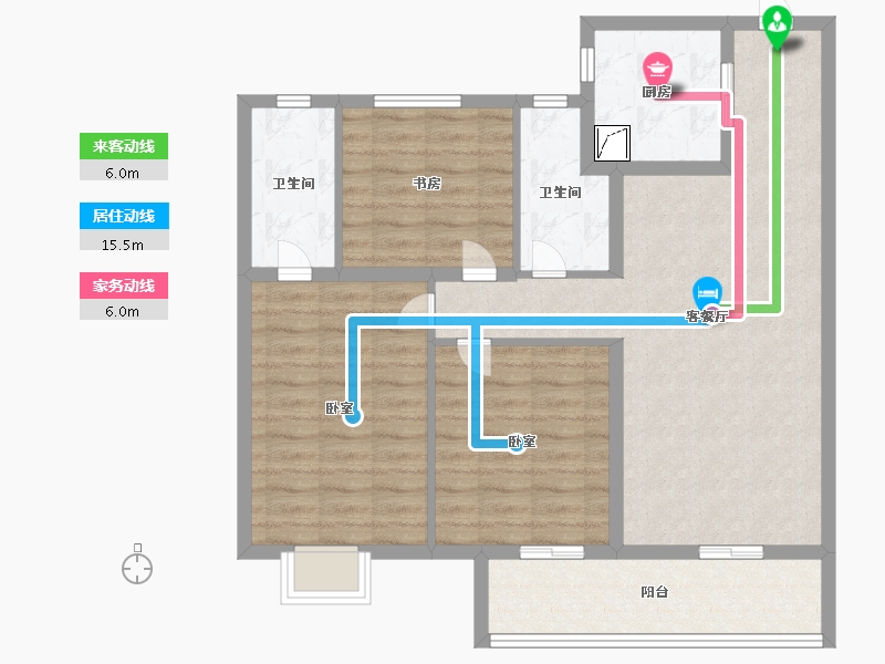 河南省-商丘市-绿地中南漫悦湾2期-93.57-户型库-动静线