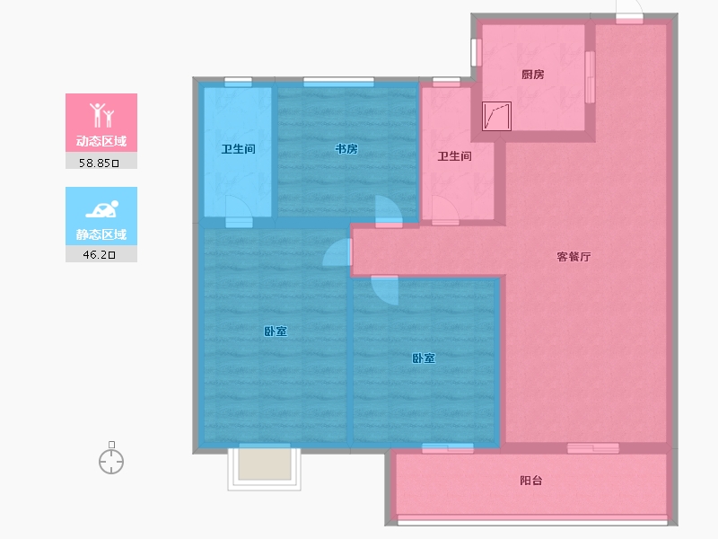 河南省-商丘市-绿地中南漫悦湾2期-93.57-户型库-动静分区