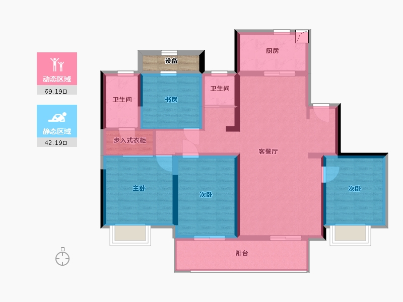 湖南省-长沙市-中梁御府-101.05-户型库-动静分区