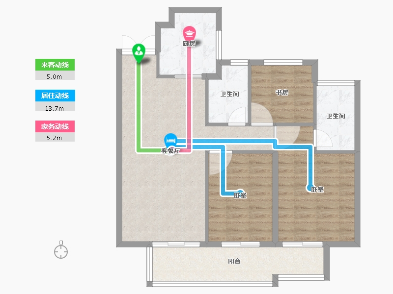 安徽省-宿州市-苏州绿城春江明月-88.00-户型库-动静线