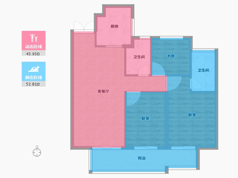 安徽省-宿州市-苏州绿城春江明月-88.00-户型库-动静分区