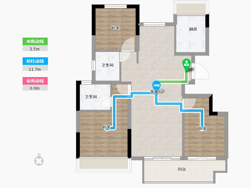 江苏省-淮安市-叶语书院-90.30-户型库-动静线