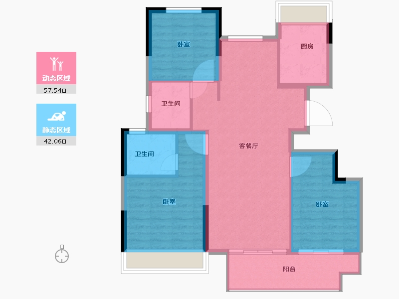 江苏省-淮安市-叶语书院-90.30-户型库-动静分区