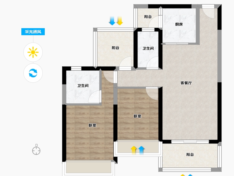 广东省-湛江市-徐闻·鼎龙城-75.87-户型库-采光通风