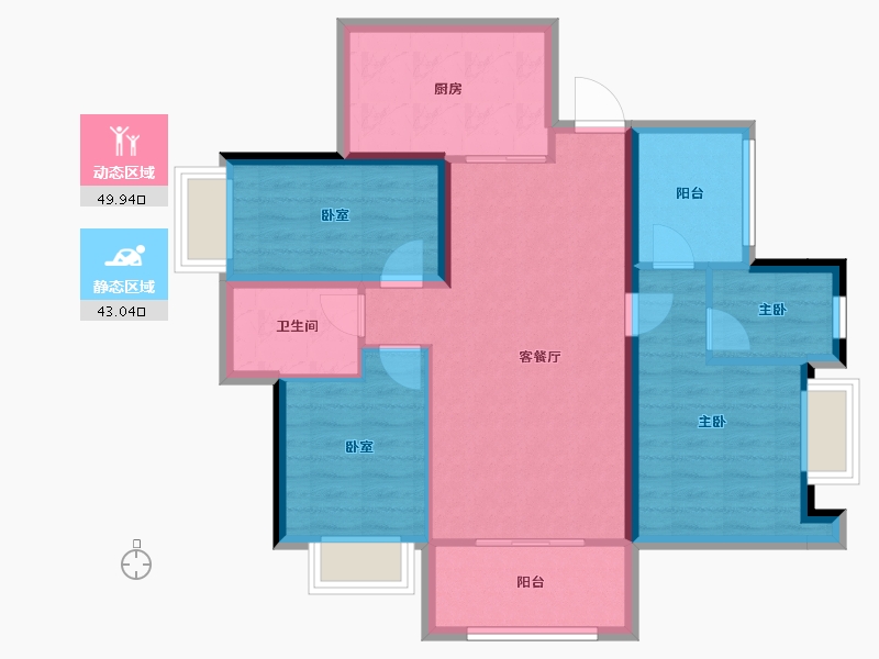 广东省-深圳市-汇城茗院-82.82-户型库-动静分区