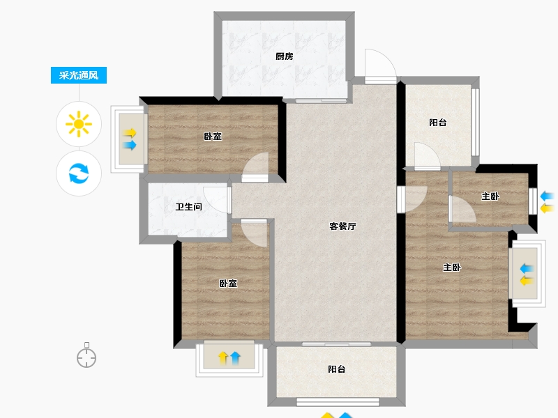 广东省-深圳市-汇城茗院-82.82-户型库-采光通风