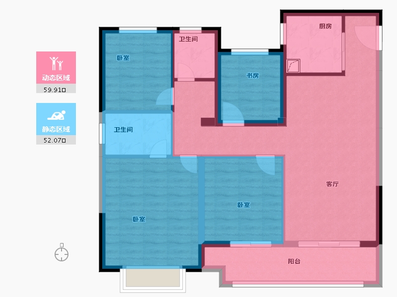 江苏省-南京市-德信·星宸-100.00-户型库-动静分区