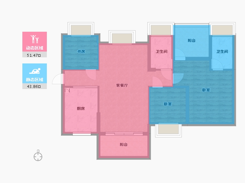 广东省-深圳市-汇城茗院-85.26-户型库-动静分区