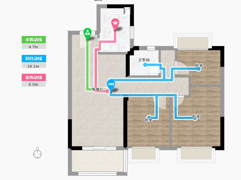 江苏省-南京市-德信·星宸-71.00-户型库-动静线