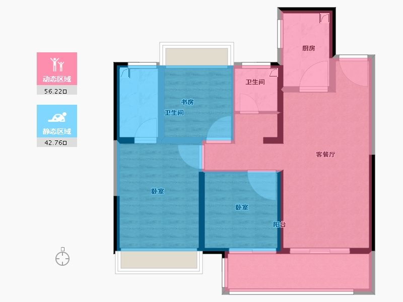 江苏省-无锡市-百郦华庭-88.00-户型库-动静分区