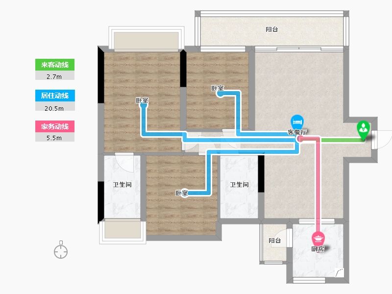 四川省-泸州市-天誉锦樾-87.18-户型库-动静线