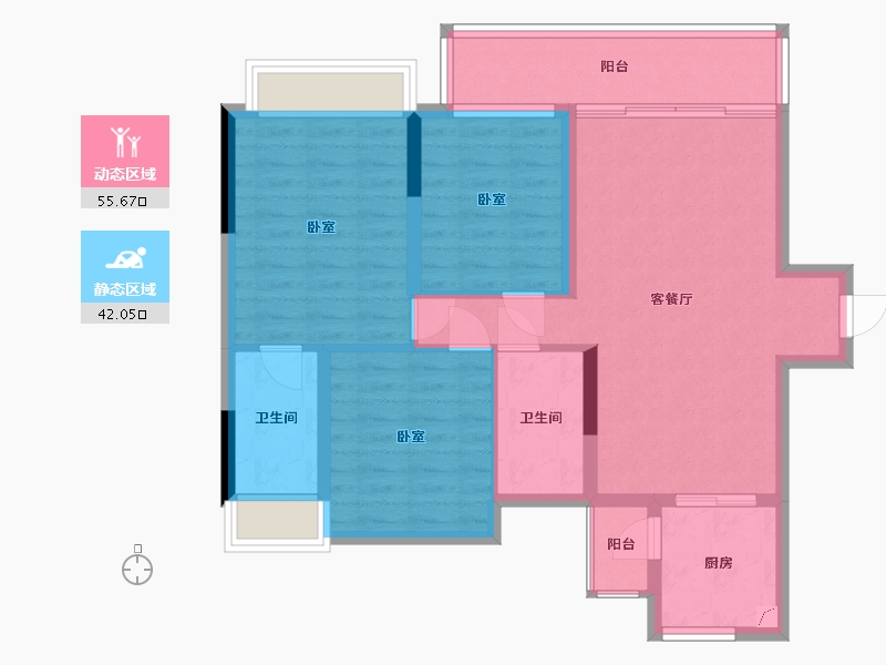 四川省-泸州市-天誉锦樾-87.18-户型库-动静分区