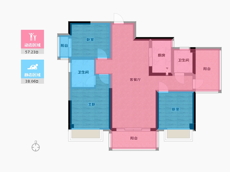 广西壮族自治区-南宁市-天隆江湾学府-83.29-户型库-动静分区