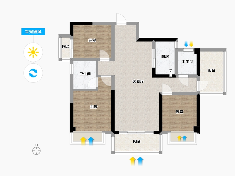 广西壮族自治区-南宁市-天隆江湾学府-83.29-户型库-采光通风