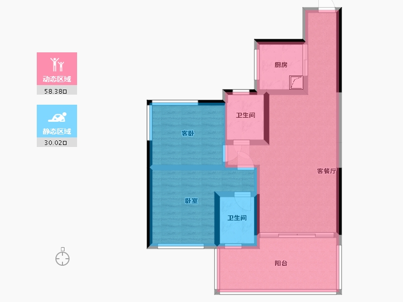 四川省-泸州市-阳光南门院子-77.93-户型库-动静分区