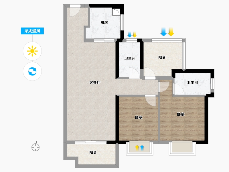 广东省-广州市-实地紫藤公馆-80.99-户型库-采光通风