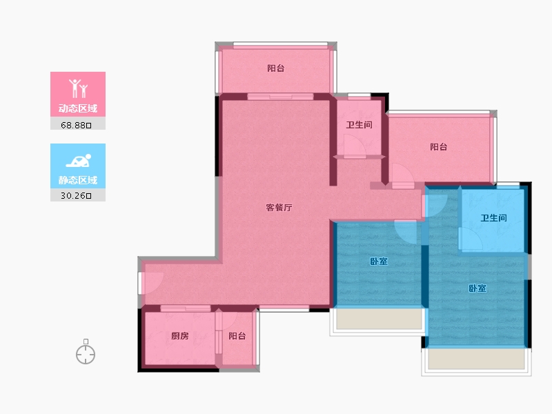 广东省-湛江市-徐闻·鼎龙城-87.62-户型库-动静分区