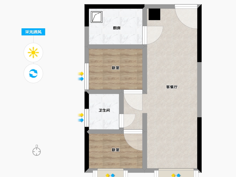 云南省-昆明市-保利城ME TOO迷你小户型-51.65-户型库-采光通风