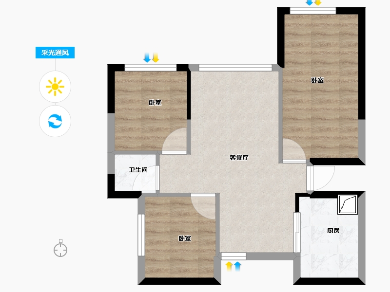 四川省-眉山市-聚亿天府锦城-55.00-户型库-采光通风