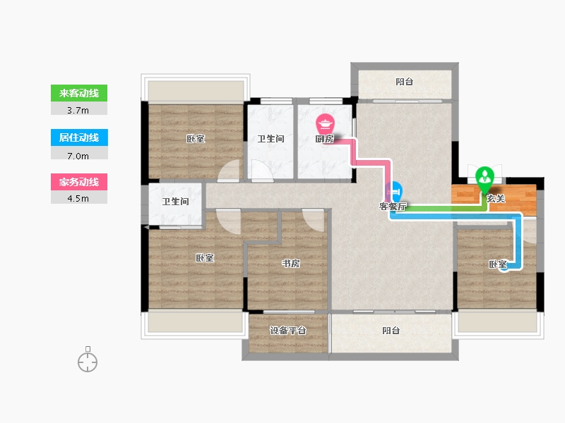 湖南省-衡阳市-弘谷山语城-104.18-户型库-动静线