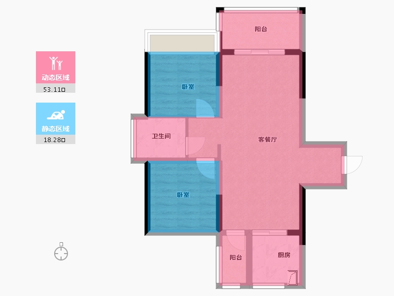 广东省-湛江市-银地上悦城-63.00-户型库-动静分区