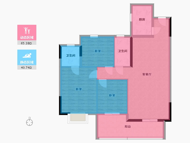 湖南省-邵阳市-嘉和星城-95.89-户型库-动静分区