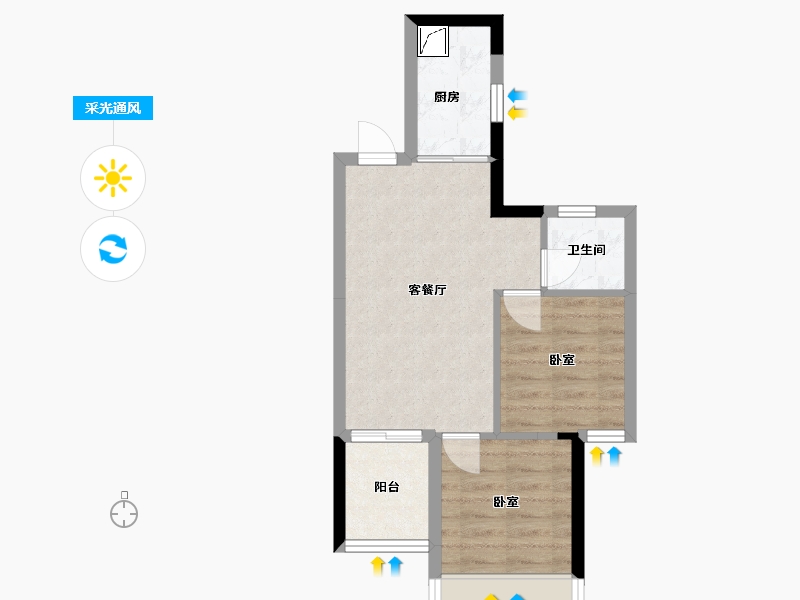 广西壮族自治区-南宁市-盛邦双悦湾-45.18-户型库-采光通风