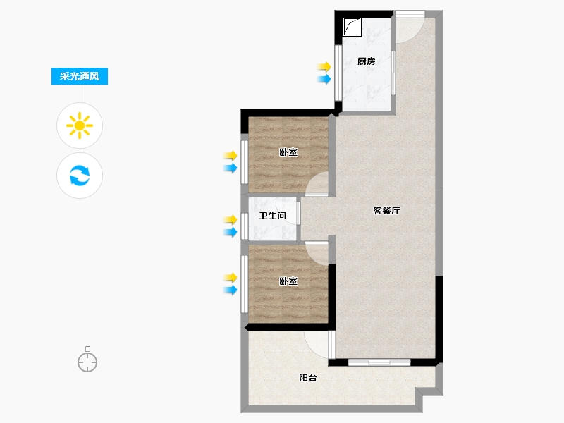 广西壮族自治区-南宁市-万丰岭上建安-68.59-户型库-采光通风