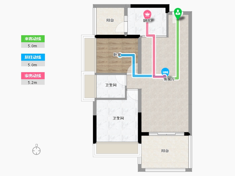 广东省-湛江市-万华城市花园-66.80-户型库-动静线