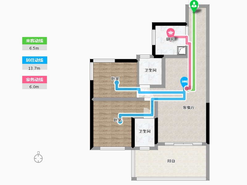 四川省-泸州市-阳光南门院子-78.89-户型库-动静线