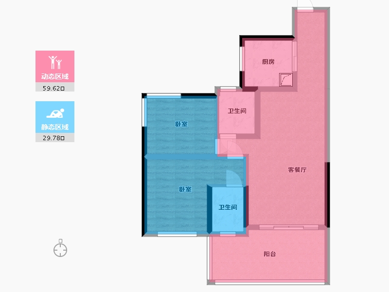 四川省-泸州市-阳光南门院子-78.89-户型库-动静分区