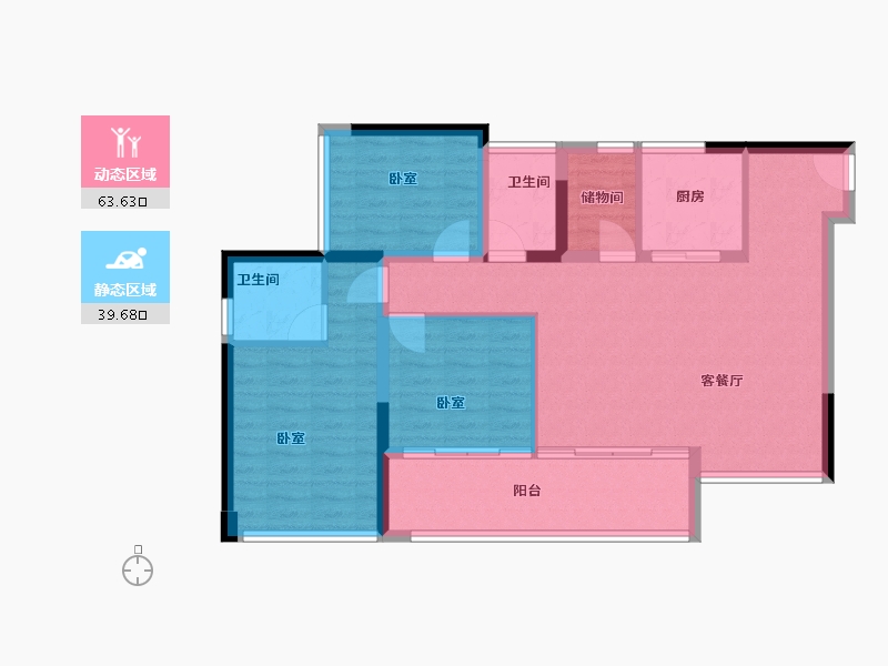 四川省-巴中市-平昌·颐和春天二期-92.98-户型库-动静分区