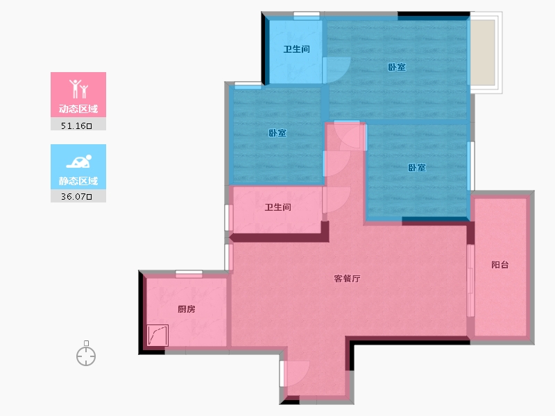 广西壮族自治区-南宁市-盛邦双悦湾-77.23-户型库-动静分区