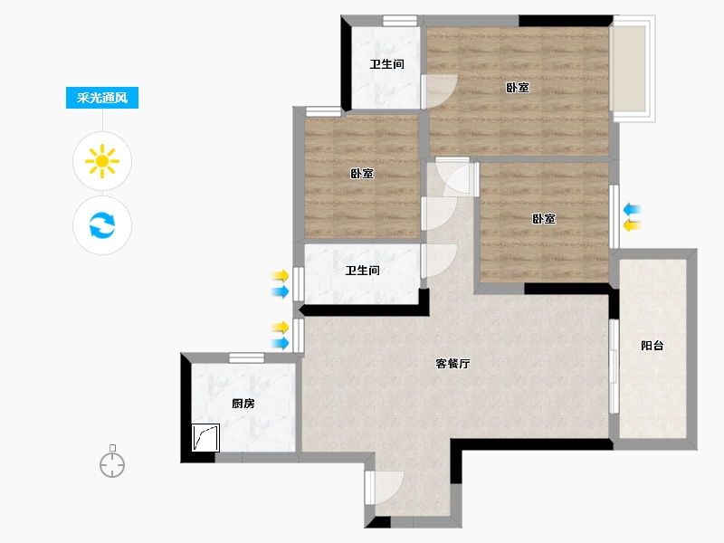 广西壮族自治区-南宁市-盛邦双悦湾-77.23-户型库-采光通风