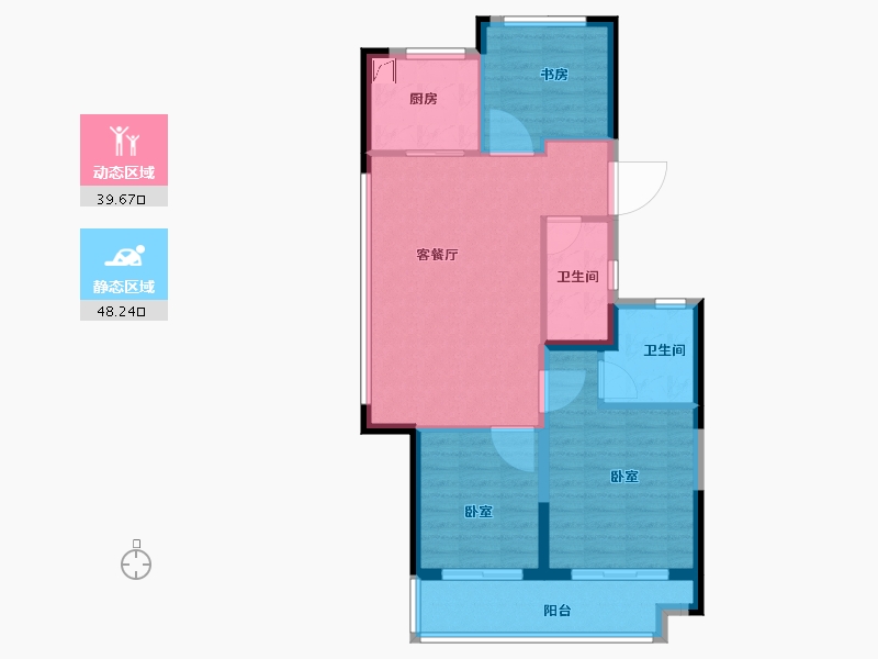 浙江省-金华市-碧桂园云玺-79.00-户型库-动静分区