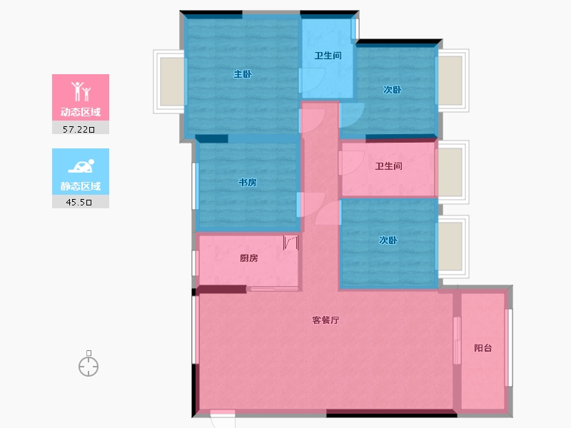 广东省-佛山市-捷和广场-91.78-户型库-动静分区