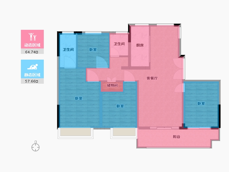 江苏省-淮安市-叶语书院-111.01-户型库-动静分区