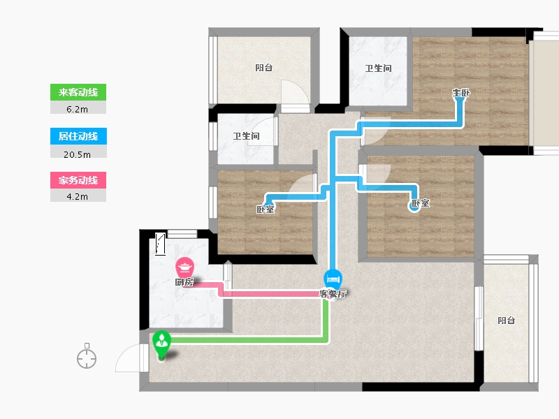 广西壮族自治区-南宁市-天隆江湾学府-76.89-户型库-动静线