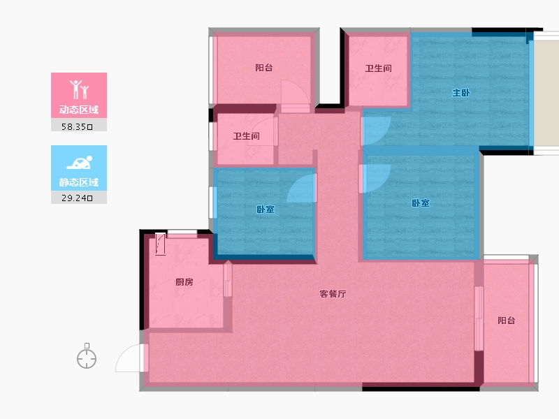 广西壮族自治区-南宁市-天隆江湾学府-76.89-户型库-动静分区