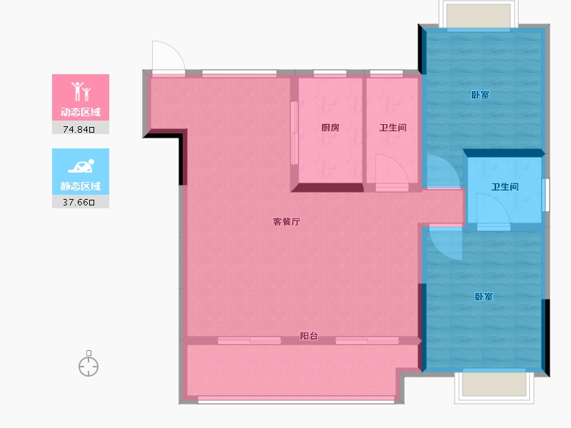 河南省-信阳市-金科集美五里-102.01-户型库-动静分区