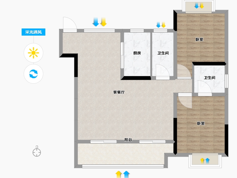 河南省-信阳市-金科集美五里-102.01-户型库-采光通风