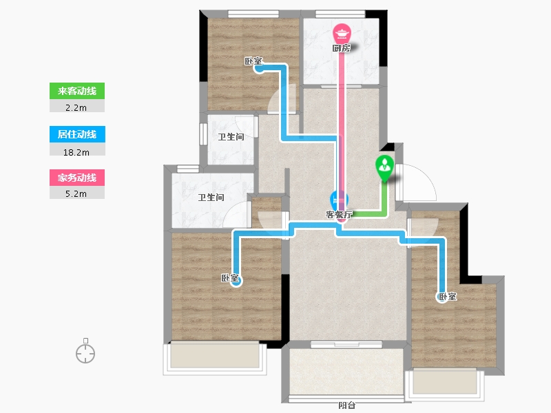 江苏省-淮安市-叶语书院-80.20-户型库-动静线