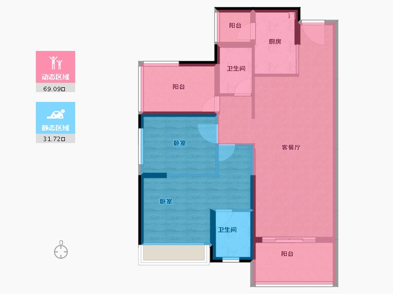 广东省-梅州市-金利来花园-89.87-户型库-动静分区