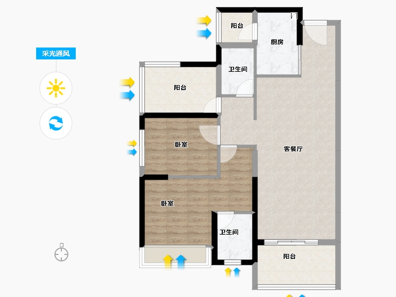 广东省-梅州市-金利来花园-89.87-户型库-采光通风