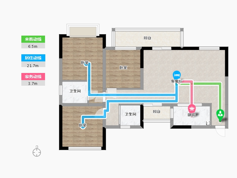 四川省-泸州市-天誉锦樾-88.98-户型库-动静线