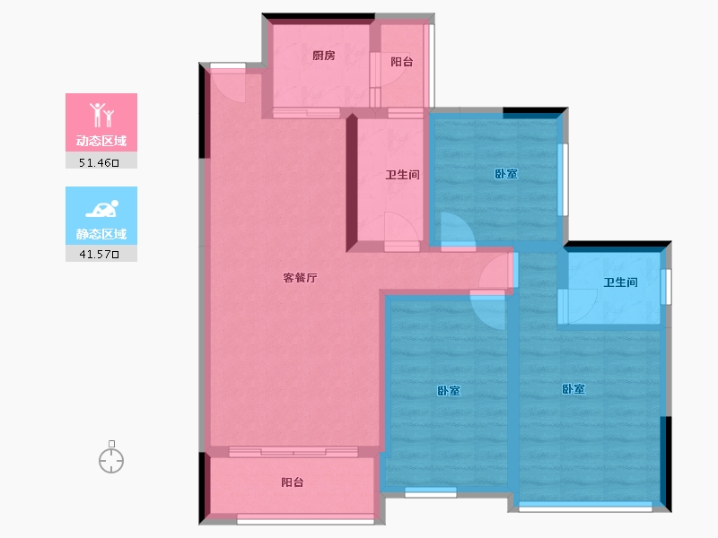 四川省-巴中市-博瑞观澜府-81.78-户型库-动静分区