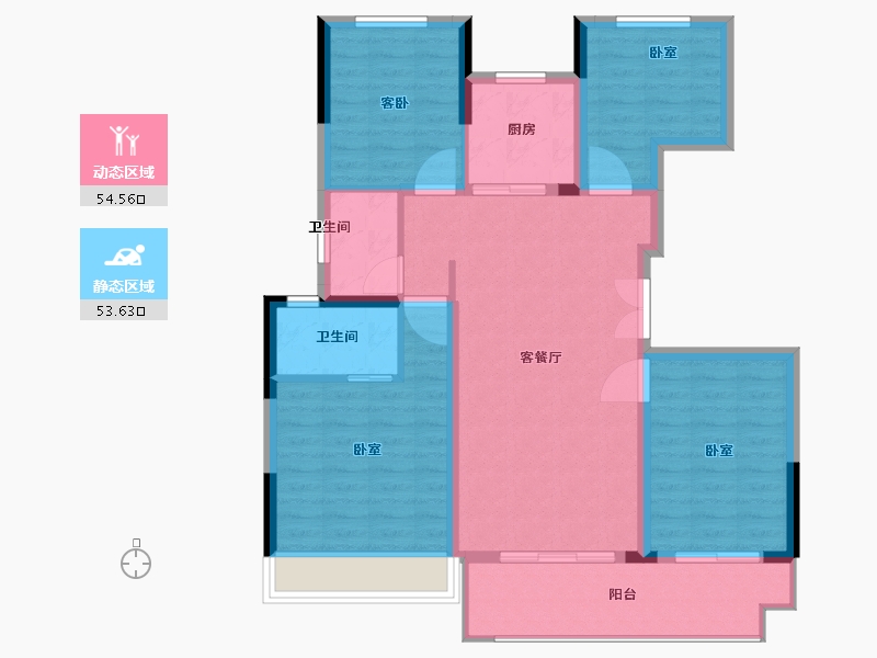 江苏省-淮安市-叶语书院-97.61-户型库-动静分区