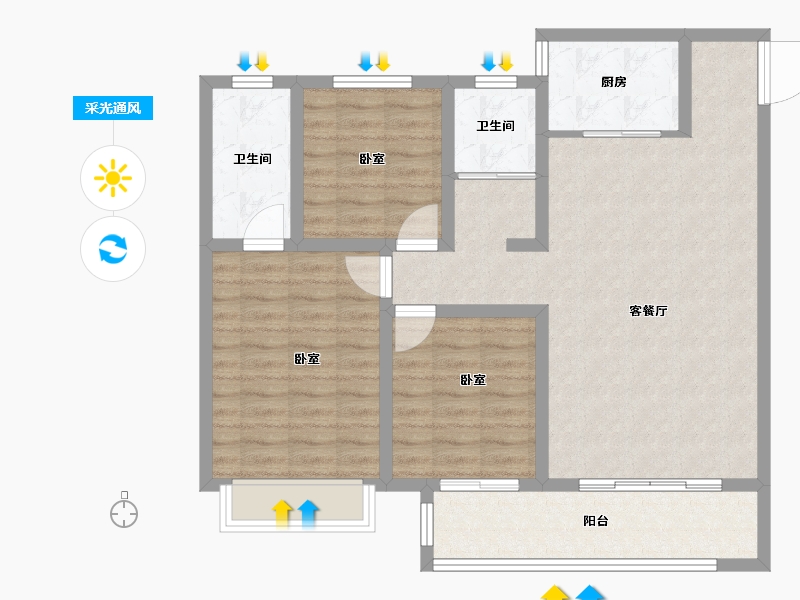 河南省-驻马店市-未来书香里-94.37-户型库-采光通风