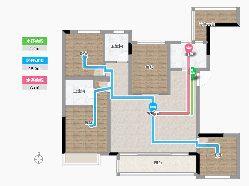 江苏省-苏州市-久寻花园-114.00-户型库-动静线