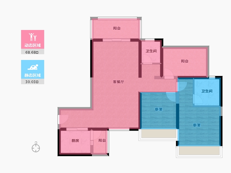 广东省-湛江市-徐闻·鼎龙城-87.24-户型库-动静分区